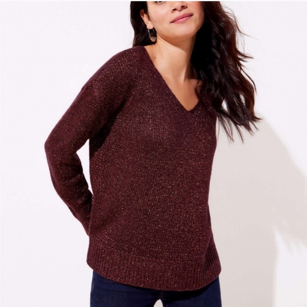 LOFT Bronze Shimmer Sweater